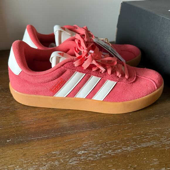 Adidas Woman’s Bright Red White VL Court 3.0 Sneakers- Size 9 - Picture 3 of 9